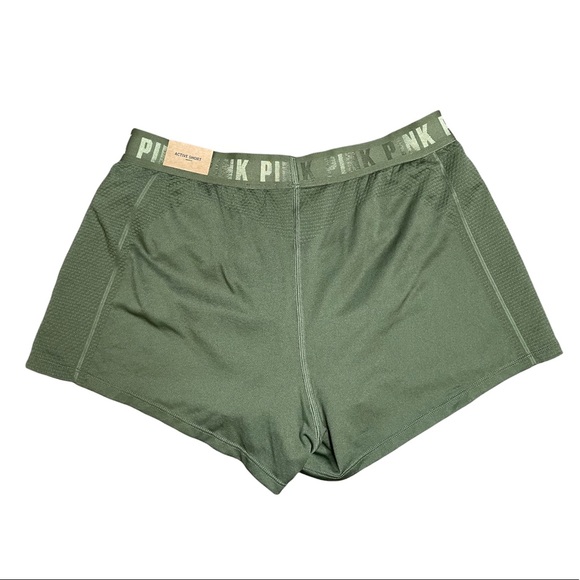 PINK Victoria’s Secret Athletic Active Running Shorts Olive Green Small NWT - Picture 3 of 7